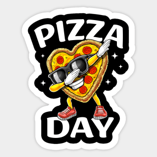 Dabbing Pizza Day Heart Love Gift Sticker